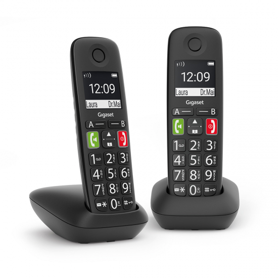 Teléfono inalámbrico Dect Gigaset E290 DUO, negro